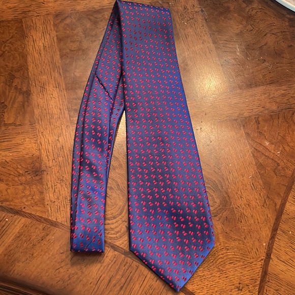 NWT Neumann Marcus 100% silk vintage tie in blue and red - Picture 7 of 10